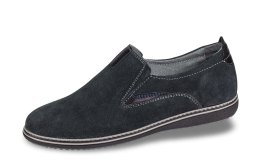 Dark gray men's loafers with suede collar