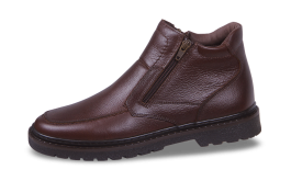 Men's winter boots from brown shagren with two zippers