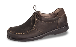 Dark brown men's loafers with shoelaces снимка