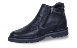 Men's winter boots from black shagren with two zippers снимка