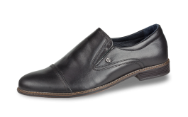 Men's formal shoes with ribbing and metal logo снимка