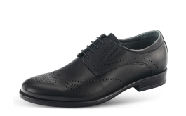 Men's formal shoes in black with laces and ribbin