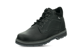 Men's boots in black with decorative stitches