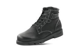 Men's boots with shoelaces made of black nubuck снимка