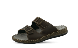 Men's slippers in dark brown colour снимка