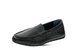 Men's moccasins from black leather