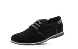 Men's shoes made in black suede with elastic