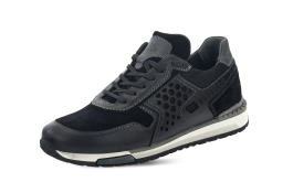 Men's sneakers in black colour with cutout details