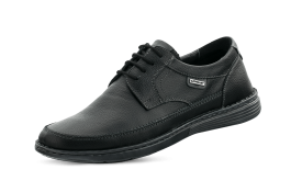 Men's shoes in black grained leather