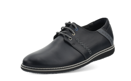 Men's shoes in dark blue leather снимка