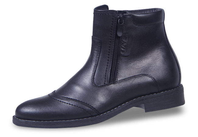 Men's winter boots with two zippers and decorative stitching Снимка 