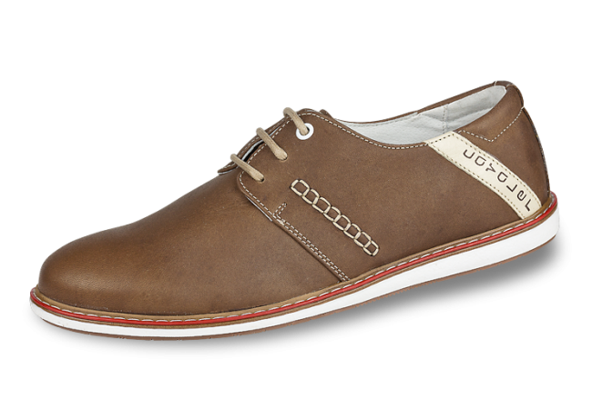 Men's casual shoes with decorative stitching and red line on the sole Снимка 