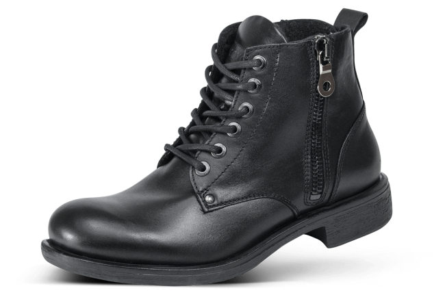 Men's winter boots with zipper and ribbing Снимка 