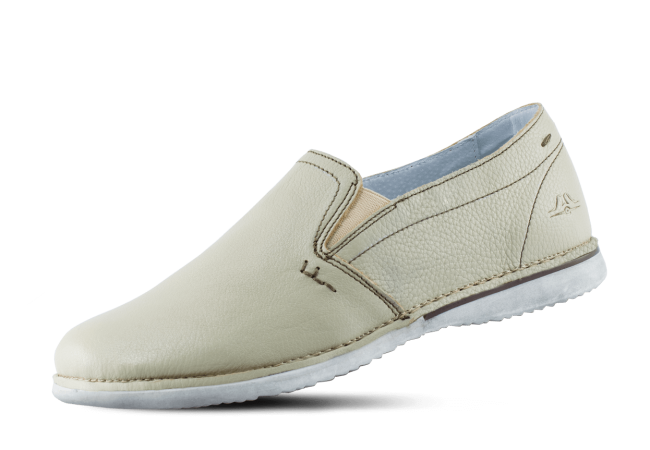 Men's shoes with ribbing in beige color Снимка 5