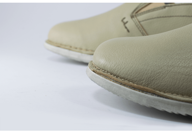 Men's shoes with ribbing in beige color Снимка 5