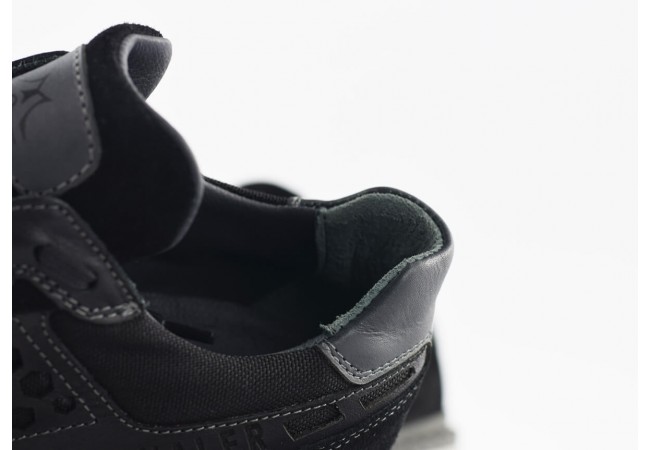 Men's sneakers in black colour with cutout details Снимка 5