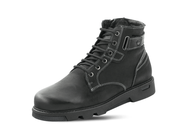 Men's boots with shoelaces made of black nubuck Снимка 5