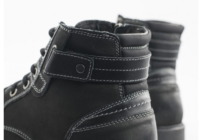 Men's boots with shoelaces made of black nubuck Снимка 5