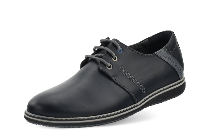 Men's shoes in dark blue leather Снимка 6