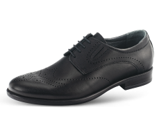 Men's formal shoes in black with laces and ribbin