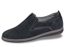 Dark gray men's loafers with suede collar