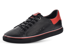 Men's sports loafers in black and red 