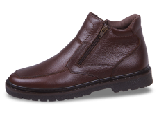 Men's winter boots from brown shagren with two zippers