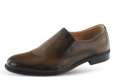 Men's formal shoes with ribbing in brown