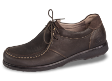 Dark brown men's loafers with shoelaces