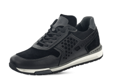 Men's sneakers in black colour with cutout details