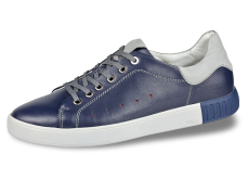 Dark blue men's shoes with white elements