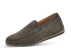 Men's moccasins made from dark brown suede