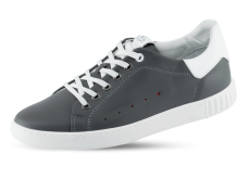 Dark gray sports shoes for men with white elements