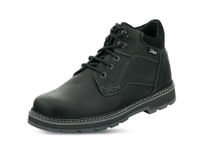 Men's boots in black with decorative stitches