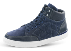 Men's sneakers in dark blue nappa and velour