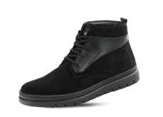 Men's boots made of black nubuck