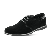 Men's shoes made in black suede with elastic