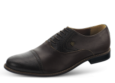 Men's formal shoes in brown witth laces and snake-like details