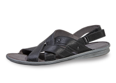 Black men's sandals with a strap