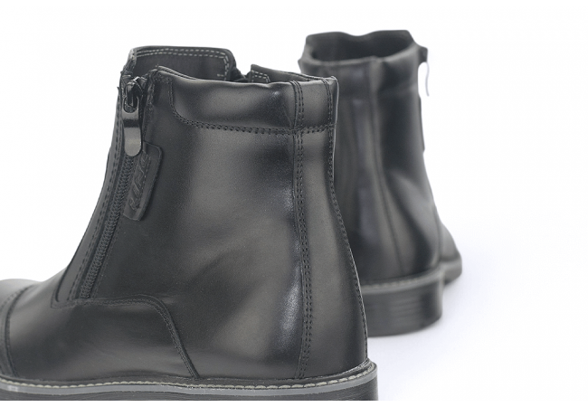 Men's winter boots with two zippers and decorative stitching Снимка 4