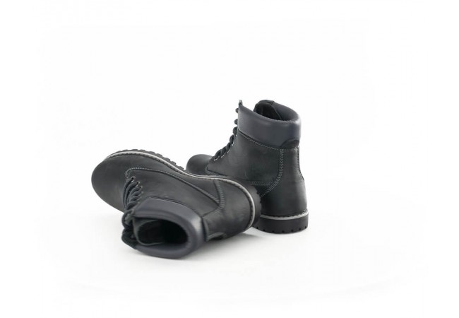 Dark male boots from natural nubuck 360° Image