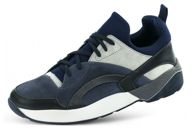 Men's sports shoes in dark blue nubuck and velour.  Снимка 5