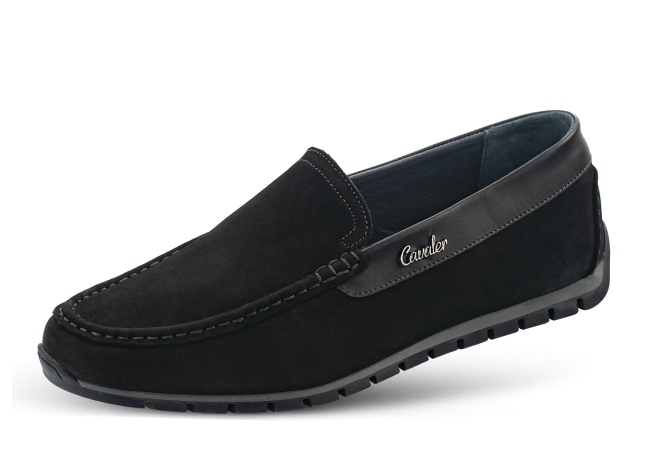 Men's moccasins in black Снимка 