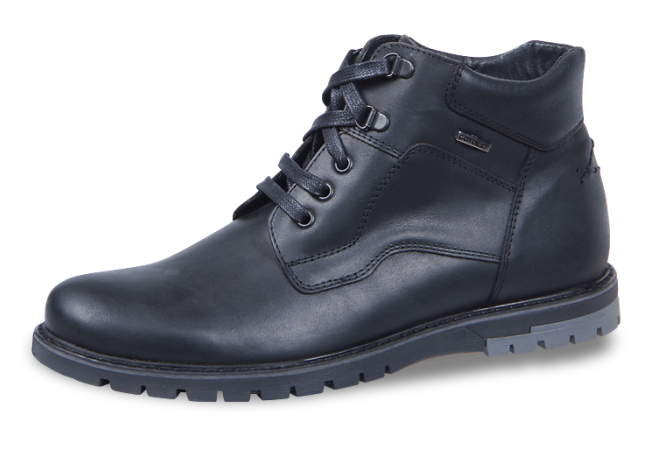 Black winter men's boots with metal logo Снимка 