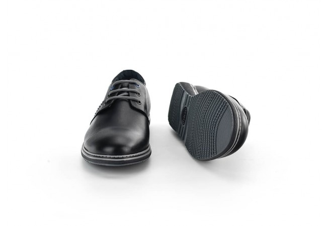 Men's loafers in black with decorative stitches 360° Image