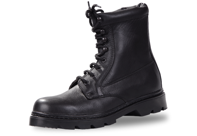 Men's black jungle boots made of genuine leather Снимка 