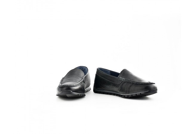 Men's moccasins from black leather 360° Image