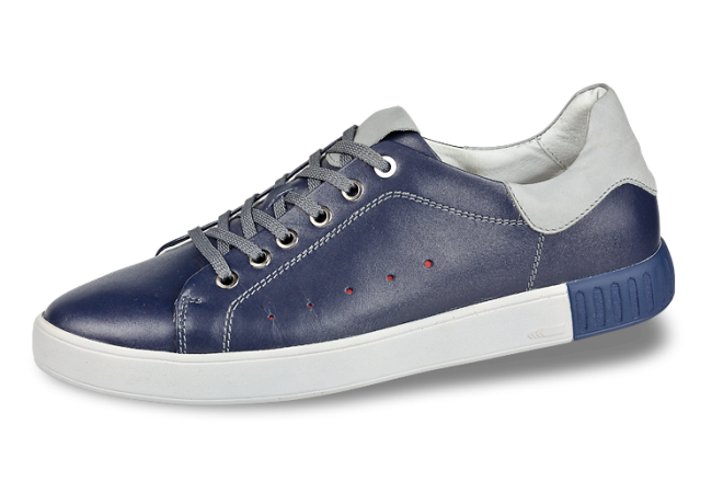 Dark blue men's shoes with white elements Снимка 