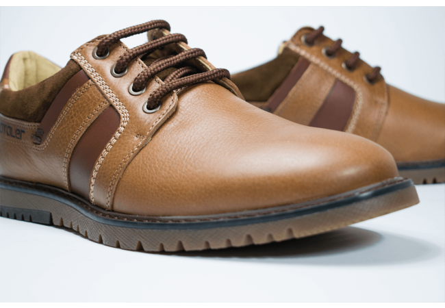 Brown men's shoes with suede elements Снимка 4