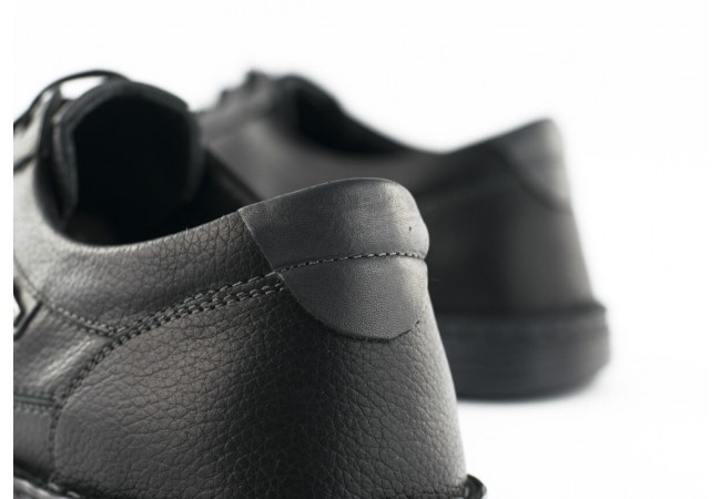 Men's shoes in black grained leather Снимка 5